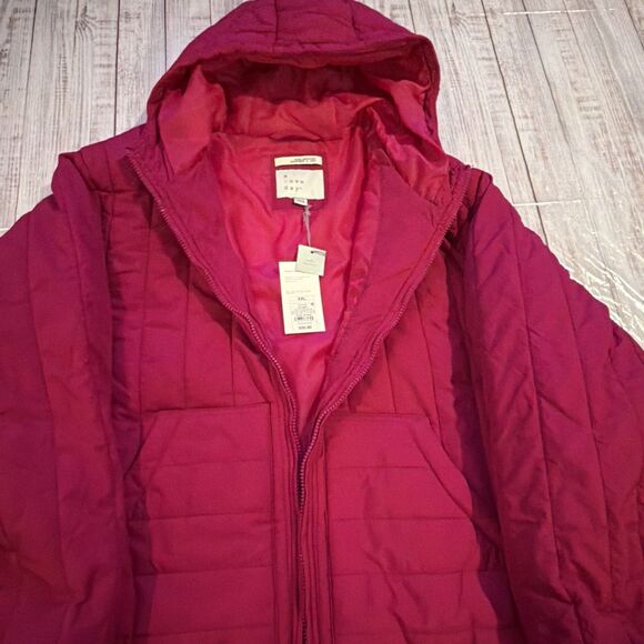 NWT A New Day Women’s Pink Hooded Insulated Jacket Size XXL Water Resistant - Picture 3 of 15
